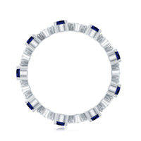 Certified Lab-Created Blue Sapphire and Diamond Eternity Band Ring