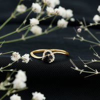 Genuine Black Onyx and Diamond Heart Promise Ring