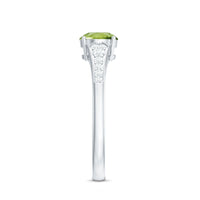 Natural Solitaire 2 Carat Peridot Engagement Ring with Diamond