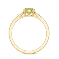 Natural Solitaire 2 Carat Peridot Engagement Ring with Diamond