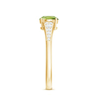 Natural Solitaire 2 Carat Peridot Engagement Ring with Diamond