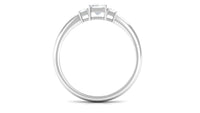 Emerald Cut Cubic Zirconia 3 Stone Engagement Ring