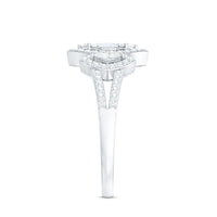 Certified Moissanite Unique Engagement Ring in Split Shank