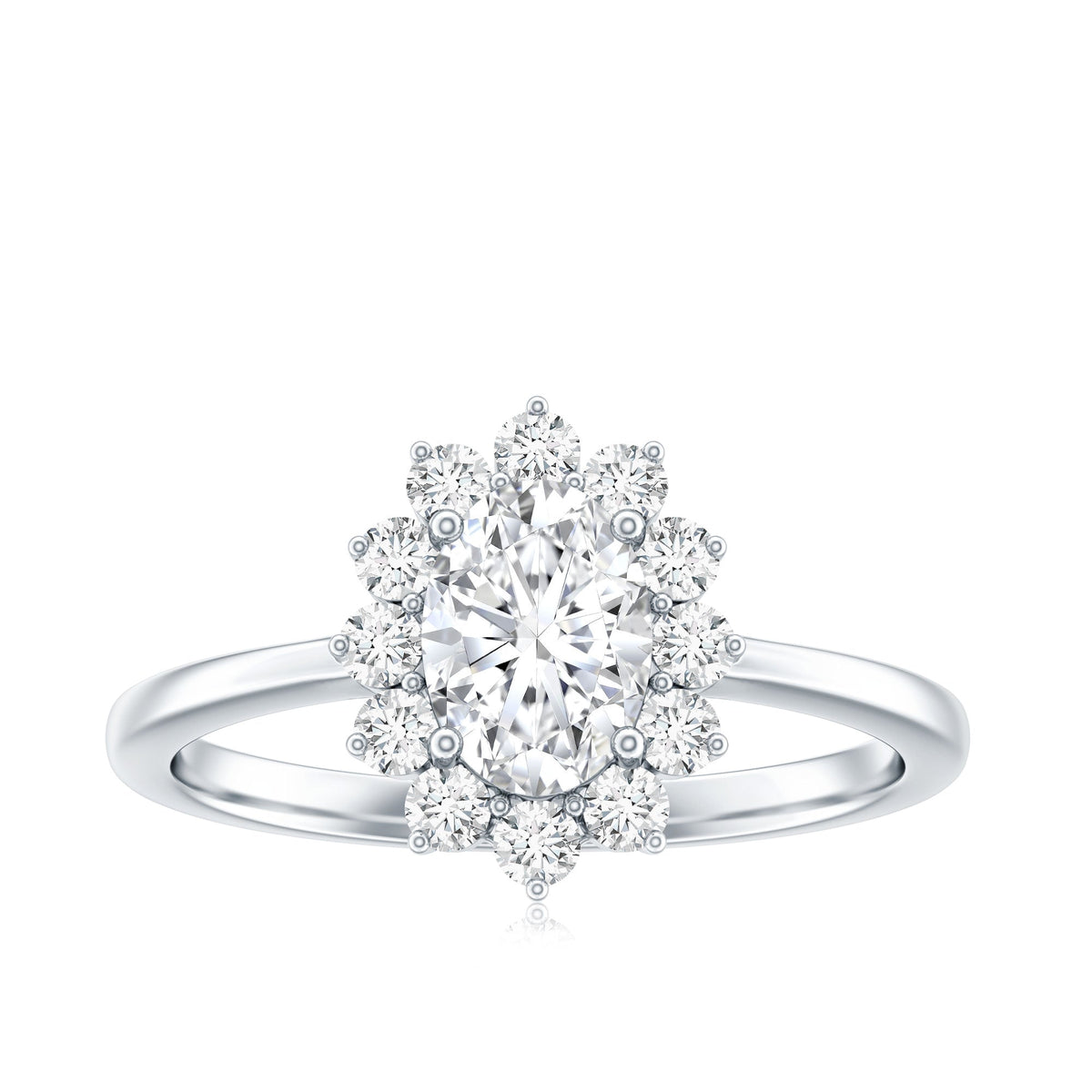 2 CT Princess Diana Inspired Oval Cut Zircon Halo Engagement Ring