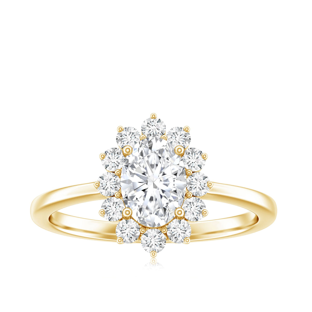 2 CT Princess Diana Inspired Oval Cut Zircon Halo Engagement Ring