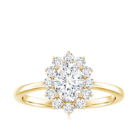 2 CT Princess Diana Inspired Oval Cut Zircon Halo Engagement Ring