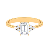 2 CT Octagon Cut Simulated Diamond Trio Engagement Ring
