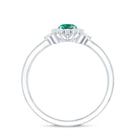 Certified Lab Grown Emerald Diamond Flower Engagement Ring with Split Shank