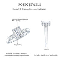 1.8 Carat Emerald Cut Cubic Zirconia Solitaire Engagement Ring