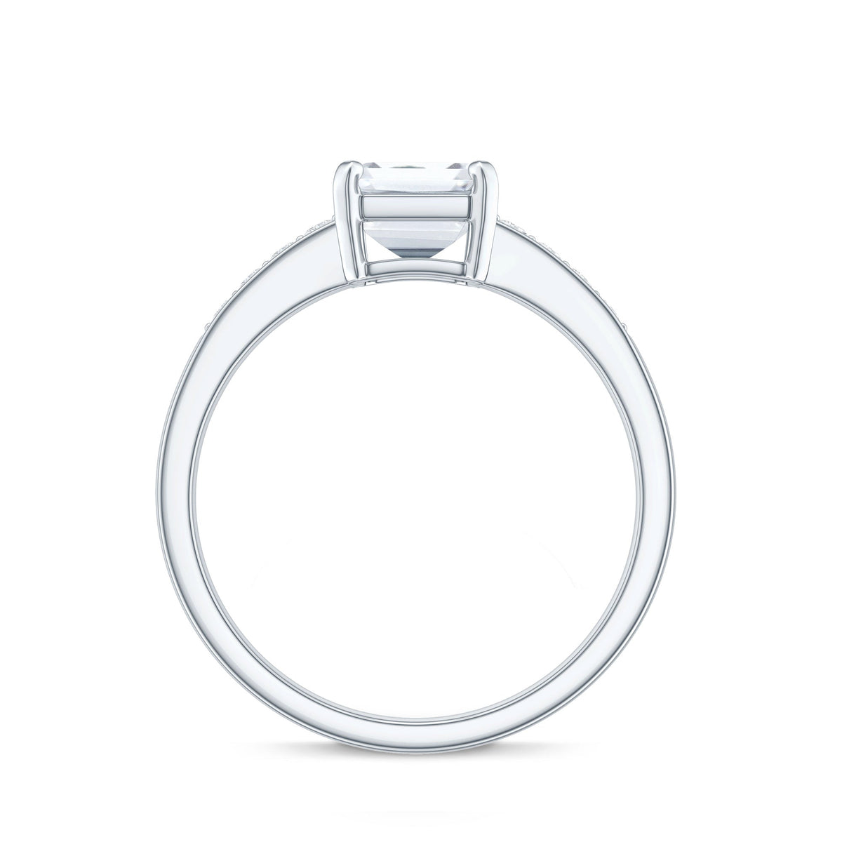 1.8 Carat Emerald Cut Cubic Zirconia Solitaire Engagement Ring