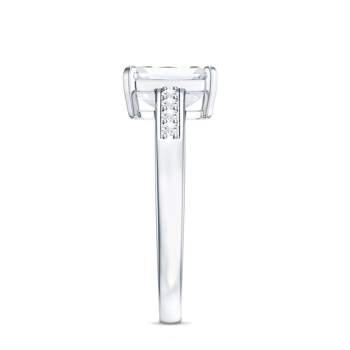1.8 Carat Emerald Cut Cubic Zirconia Solitaire Engagement Ring