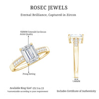 1.8 Carat Emerald Cut Cubic Zirconia Solitaire Engagement Ring
