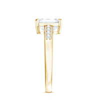 1.8 Carat Emerald Cut Cubic Zirconia Solitaire Engagement Ring