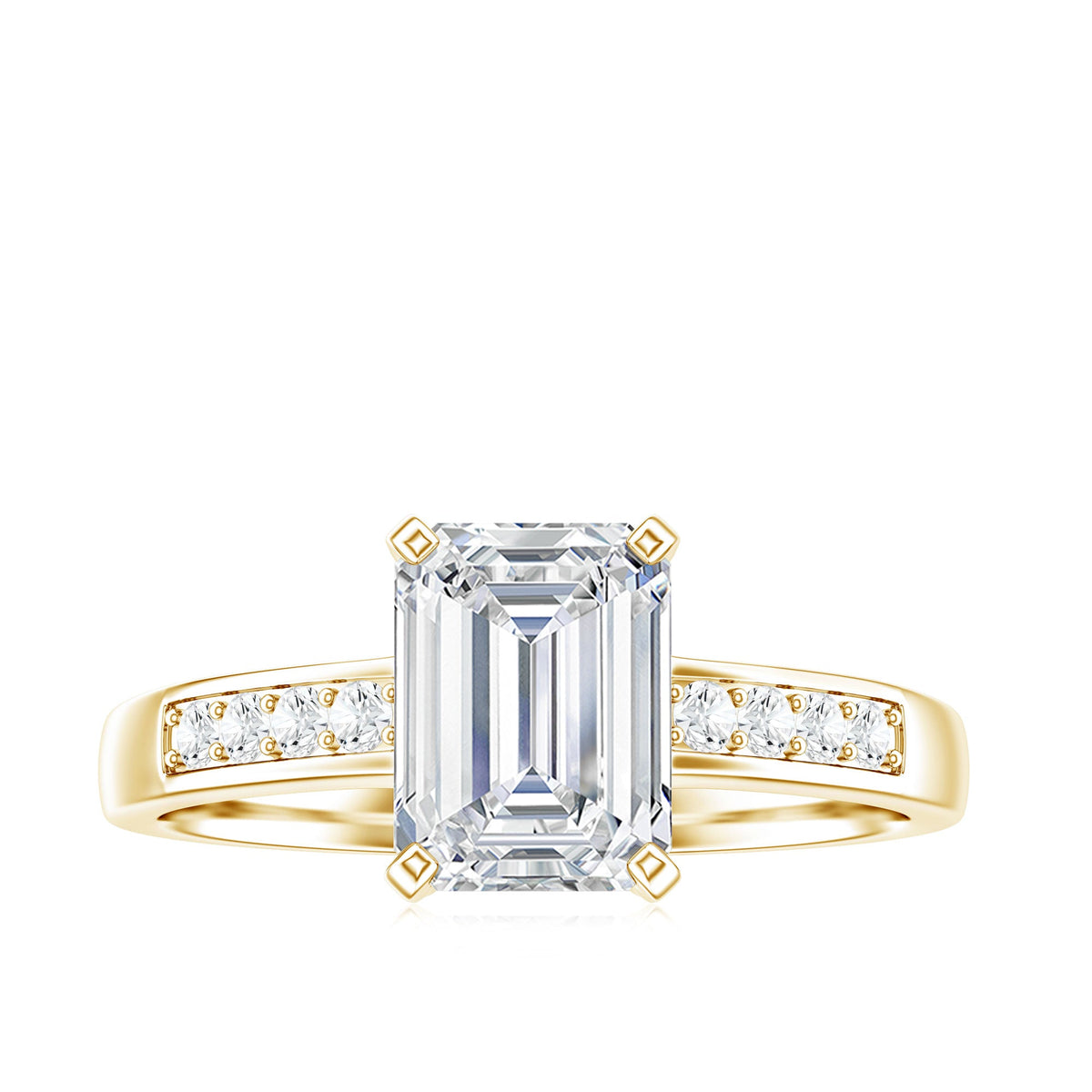 1.8 Carat Emerald Cut Cubic Zirconia Solitaire Engagement Ring