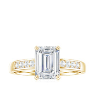 1.8 Carat Emerald Cut Cubic Zirconia Solitaire Engagement Ring