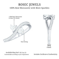 Moissanite Two Stone Pre Engagement Ring