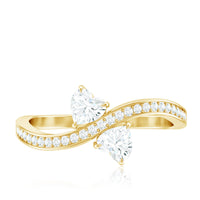 Moissanite Two Stone Pre Engagement Ring