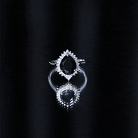 Certified 4.8 Carat Lab Grown Black Diamond Pear Shaped Engagement Ring with White Diamond Halo