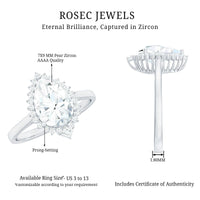 2.75 CT Pear Cut Zircon Cocktail Engagement Ring with Halo