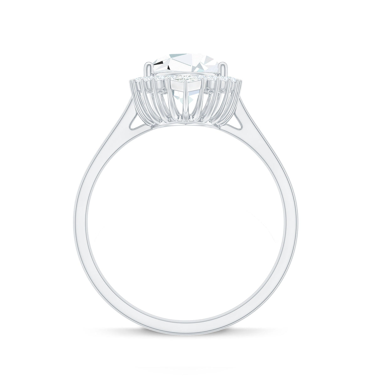 2.75 CT Pear Cut Zircon Cocktail Engagement Ring with Halo