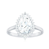 2.75 CT Pear Cut Zircon Cocktail Engagement Ring with Halo