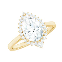 2.75 CT Pear Cut Zircon Cocktail Engagement Ring with Halo