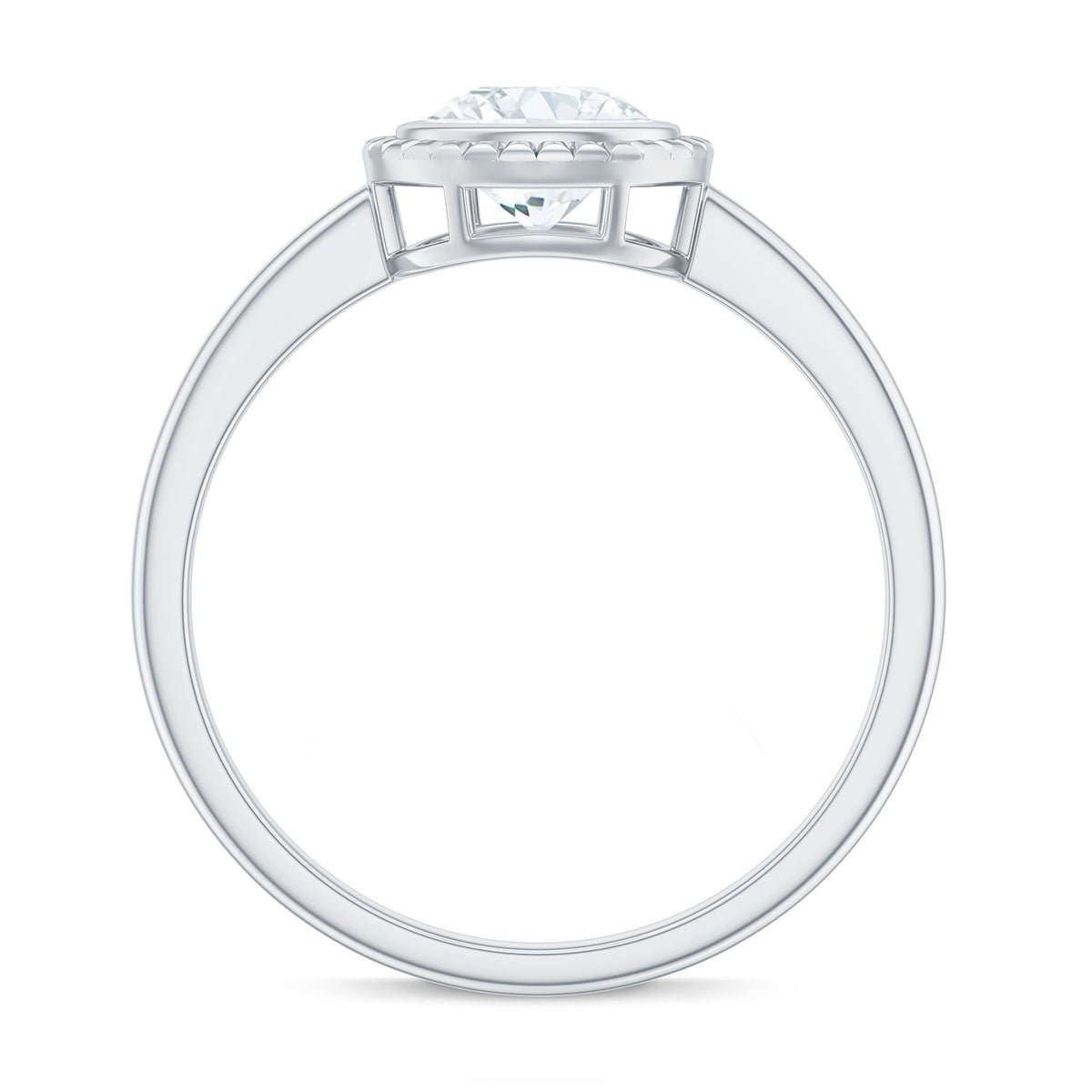 1 CT Round Cut Cubic Zirconia Solitaire Promise Ring in Bezel Setting