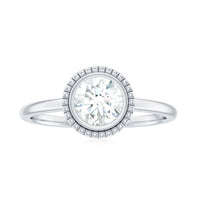 1 CT Round Cut Cubic Zirconia Solitaire Promise Ring in Bezel Setting