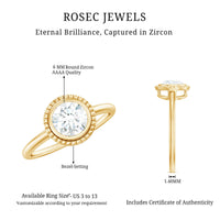1 CT Round Cut Cubic Zirconia Solitaire Promise Ring in Bezel Setting