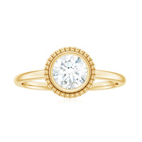1 CT Round Cut Cubic Zirconia Solitaire Promise Ring in Bezel Setting