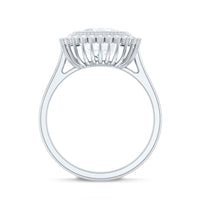 Certified Moissanite Cushion Cut Engagement Ring with Beaded Detail