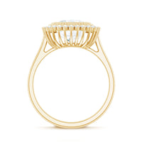 Certified Moissanite Cushion Cut Engagement Ring with Beaded Detail