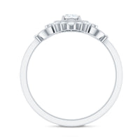 Vintage Style Cubic Zirconia Engagement Ring with Milgrain Detailing