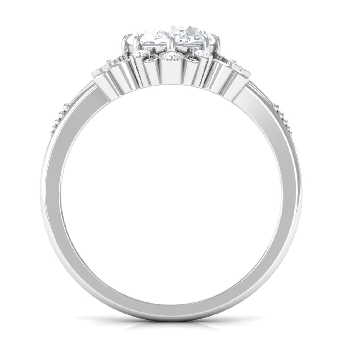 2 Carat Oval Cut Cubic Zirconia Vintage Inspired Engagement Ring