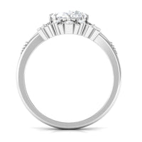 2 Carat Oval Cut Cubic Zirconia Vintage Inspired Engagement Ring