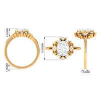 2 Carat Oval Cut Cubic Zirconia Vintage Inspired Engagement Ring