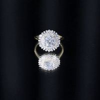 1.3 Carat Zircon Cocktail Engagement Ring with Double Halo