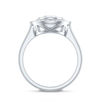 Vintage Inspired Round Moissanite Halo Engagement Ring with Certificate