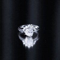 2.75 CT Oval Cut Zircon Half Halo Wedding Ring Set