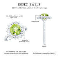 Certified Real 2 Carat Peridot Statement Engagement Ring