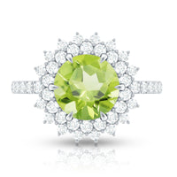 Certified Real 2 Carat Peridot Statement Engagement Ring