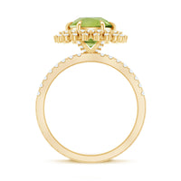 Certified Real 2 Carat Peridot Statement Engagement Ring