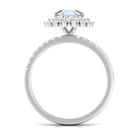 1.5 CT Round Moonstone Statement Engagement Ring with Moissanite