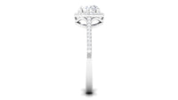 2.5 CT Oval Simulated Diamond East West Halo Engagement Ring