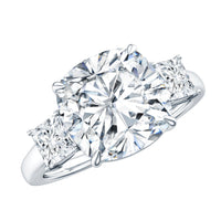 Cushion Moissanite Huge Engagement Ring