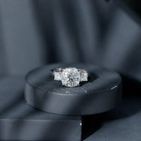 Cushion Moissanite Huge Engagement Ring