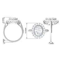 4.75 CT Vintage Style Oval Simulated Diamond Halo Engagement Ring