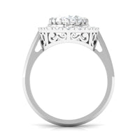 4.75 CT Vintage Style Oval Simulated Diamond Halo Engagement Ring