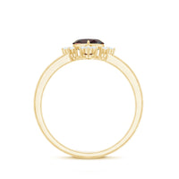 Certified Real Garnet Heart Engagement Ring with Diamond
