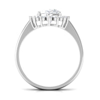 Oval Cut Cubic Zirconia Halo Statement Engagement Ring